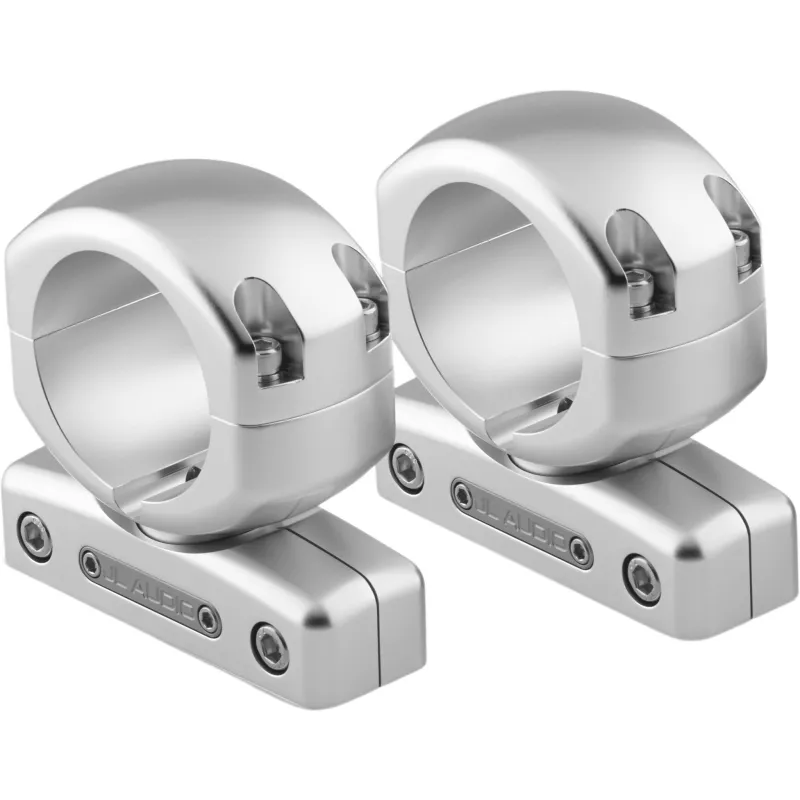 Soporte de Montaje para Altavoz de Torre / Abrazaderas Giratorias para Tubo / Diámetro Interior 2.25" (57.2 mm) / Altura 10.9 cm (4.29 in) / Ancho Total 12.2 cm (4.80 in) / Giro Total 334° / Giro Horario Hasta 205.5° / Giro Antihorario