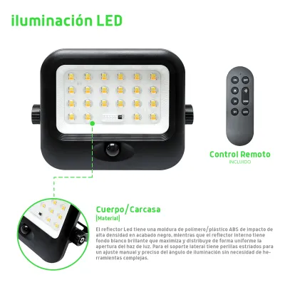 Luminario LED Solar / Sensor PIR / Potencia 100 W o 200 W / Flujo Luminoso 1600 lm o 4600 lm / Batería de Fosfato 3.2V 6Ah o 15Ah / Ángulo de Luz 120° / IP65 / ABS Negro / Exterior / Certificación NOM-003-SCFI-2014 / Garant&iacute