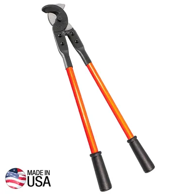 Cortador Multicable Estándar de 648 mm / Capacidad 1-3/8'' (3.5 cm) / Cuchillas Reemplazables / Mordazas Tipo Gancho / Acero Forjado / Mangos Fibra de Vidrio