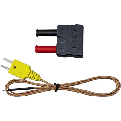Termopar tipo K de alta temperatura rango 32 °F a 896 °F (0 °C a 480 °C) / Longitud 40 pulgadas (101.6 cm) / Adaptador tipo banana / Compatible con multímetros / HVAC .