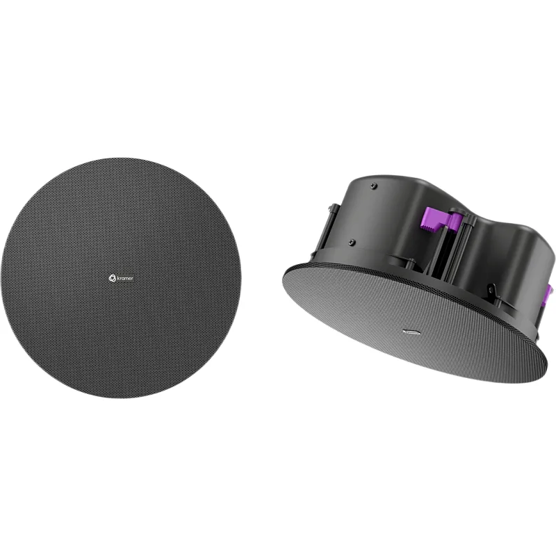 Altavoz de Techo Pasivo 2 Vías | 6.5" (165 mm) Coaxial | 8Ω y 70V/100V | 30W Continuo | 90dB Sensibilidad | 105dB SPL Continuo | 107dB Pico | Plenum Rated UL2043 y UL1480A | Perfil Bajo Caja Cerrada | Rejillas Magnéticas Blancas y