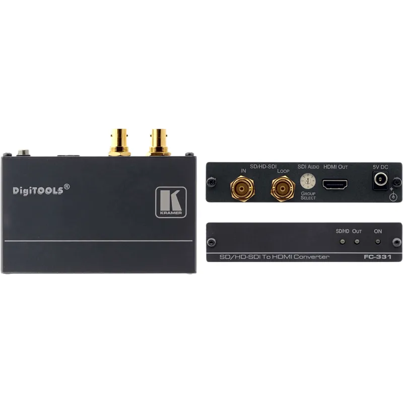 Convertidor de Formatos SDI a HDMI | Hasta 3G HD-SDI Nivel A | Entrada SD/HD/3G HD-SDI con Lazo BNC | Salida HDMI | Audio Embebido | De-embebedor de Audio Seleccionable | Reclocking | LED Indicadores
