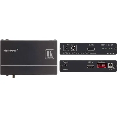 Embebedor | Desembebedor de Audio HDMI 4K@60Hz (4:2:0) | 8.91Gbps | ARC | S/PDIF | Kramer Equalization & re-Klocking | DIP-Switch