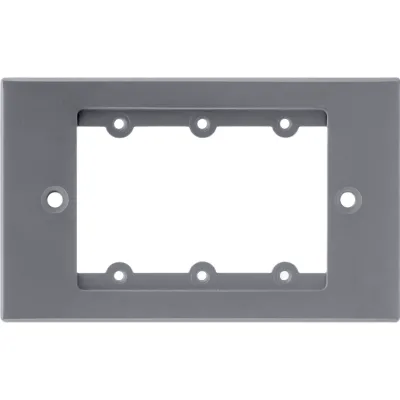 Frame para Wall Plate Inserción | 1 Gang | Metal | Version USA | Incluye Inserciones y Tornillos | Gris