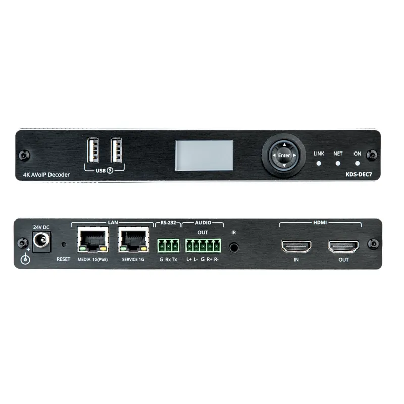 Decodificador AVoIP | Entrada HDMI | 4K60 | Red 1G | Soporta KVM | IR RS232 CEC | HDR10 | PoE | Escalable 999 Canales | Baja Latencia