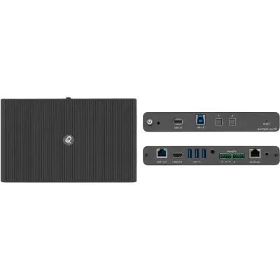 Switcher Automático 2x1 USB-C/HDMI | 4K60 4:4:4 18 Gbps HDCP 2.3 | HDBaseT 3.0 TX/RX hasta 40 m (131.2 ft) | USB 3.2 Gen 2 10 Gbps | Carga USB-C PD 60 W | Audio Balanceado con De-embedding | RS-232, IR y GPIO / Mega Tool