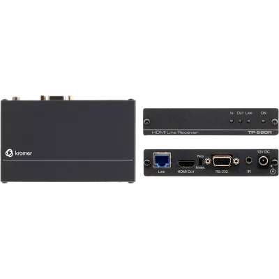 Receptor HDBaseT | 4K60 4:2:0 | HDMI 2.0 HDCP 2.2 | RS-232 Bidireccional | IR Bidireccional | Extensión 40 m (130 ft) 4K | 70 m (230 ft) Full HD | I-EDIDPro™ | Gabinete DigiTOOLS®