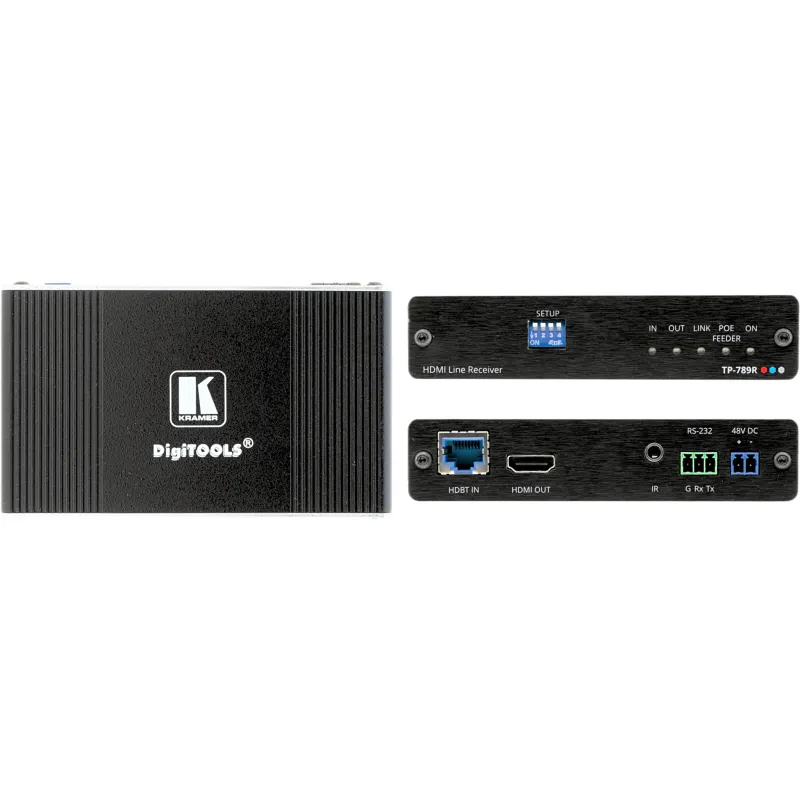 Receptor HDBaseT | 4K60 4:2:0 HDMI | Bidireccional PoE | RS-232 e IR | Largo Alcance