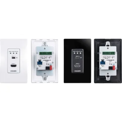 Switcher Transmisor Automático 2x1 USB-C y HDMI | 4K60 4:2:0 sobre HDBaseT | Tamaño US-D | Marcos Decora Blanco y Negro