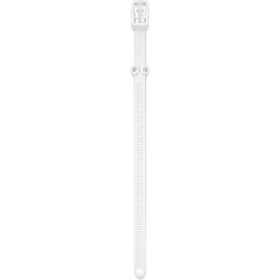 Cinchos de Nylon Reutilizables con Liberación Rápida para Ajuste y Reinstalación / Color Blanco / 7.6 × 250 mm / Paquete con 100 Piezas