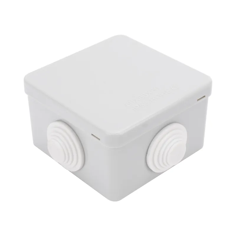 Caja de Derivación-Conexión para Exterior IP55 con 4 Entradas / 80 x 80 x 50 mm (3.1 x 3.1 x 2 in) / Sellado Seguro con Empaque + 4 Tornillos / Resiste Agua, Polvo y Sol Directo