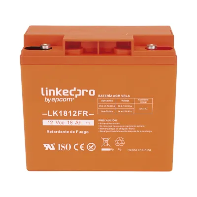 Batería de respaldo 12 V | 18 Ah | AGM | Certificada UL94-V0 Retardante a la Flama | Especial para Seguridad Electrónica | UPS | Sistemas de Emergencia | Vida útil 5 años | Terminales M5