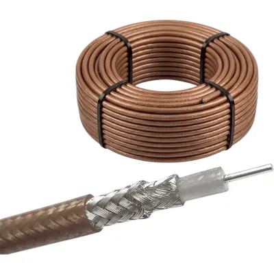 Rollo de 30 metros de Cable Coaxial Tipo RG-142, Doble Malla, 50 Ohms