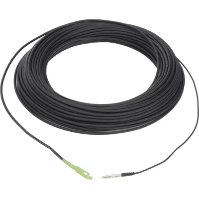 Rollo de Fibra Óptica Drop Redonda G657A2 Monomodo Simplex de 30 Metros con Conectores SC/APC-SC/APC para Instalaciones Aéreas, Subterráneas o a la Intemperie