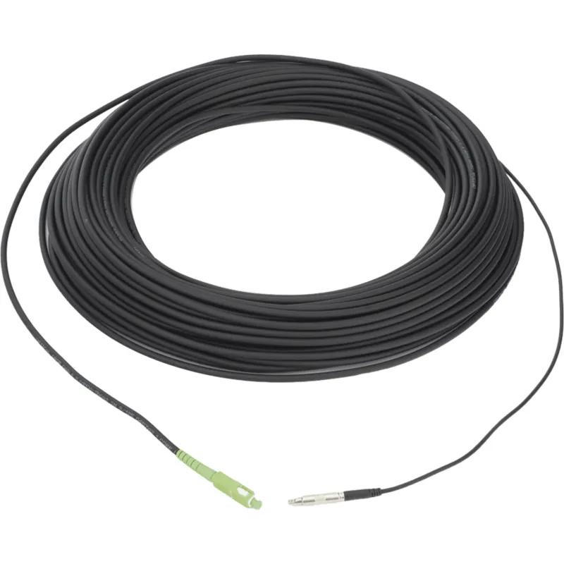 Rollo de Fibra Óptica Drop Redonda G657A2 Monomodo Simplex de 30 Metros con Conectores SC/APC-SC/APC para Instalaciones Aéreas, Subterráneas o a la Intemperie