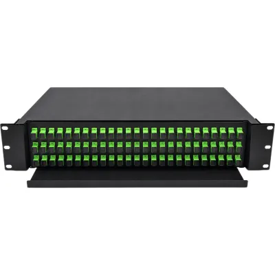 Distribuidor de Fibra Óptica (ODF) para 72 Empalmes, con 72 Acopladores SC/APC y 72 Pigtails SC/APC, para Rack de 19, 3 UR