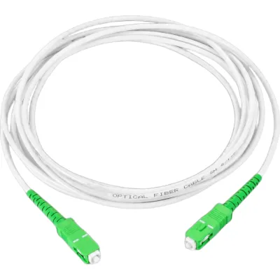 Jumper de Fibra Óptica Monomodo SC/APC-SC/APC Simplex, Color Blanco 2 Metros