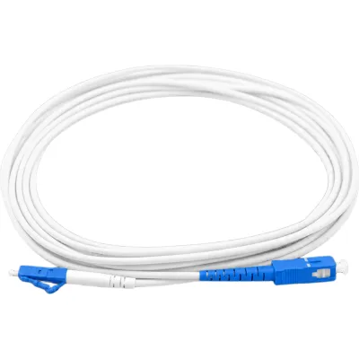 Jumper de Fibra Óptica Monomodo SC/APC-LC/UPC Simplex, Color Blanco 1 Metro