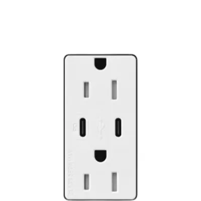 Tomacorriente receptáculo convencional 120V, 15A, color blanco.
