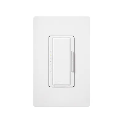 Atenuador de pared Maestro C.L para LED y CFL regulables de hasta 150 W o incandescentes y halógenos de 600 W, 120 V, unipolar, 3 vías o multilocalización, color blanco