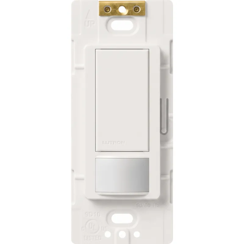 Apagador de pared con sensor de ocupación y vacancia Maestro, 2 A a 120 V, unipolar, para espacios pequeños como clósets, alacenas y cuartos de lavado, blanco