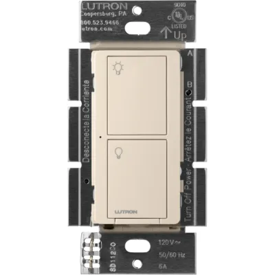 Interruptor inteligente on/off Caseta Wireless, 6A/120V, requiere neutro, control remoto y por voz, almendra claro