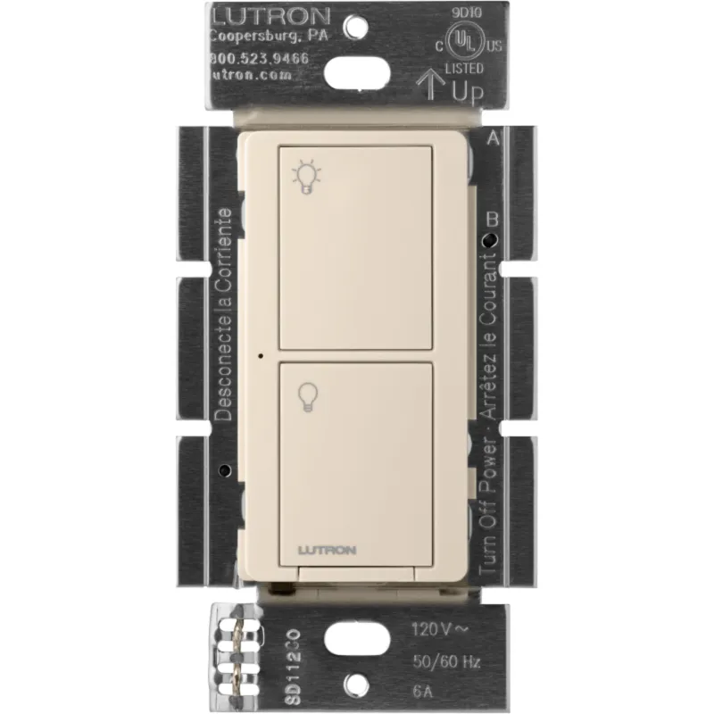 Interruptor inteligente on/off Caseta Wireless, 6A/120V, requiere neutro, control remoto y por voz, almendra claro
