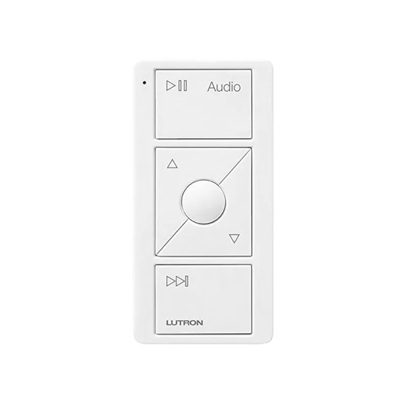 Control Pico inalámbrico para audio con Sonos: reproducir, pausar, volumen y favoritos; requiere hub Caseta Wireless, RA2 Select, RadioRA 3 o HomeWorks