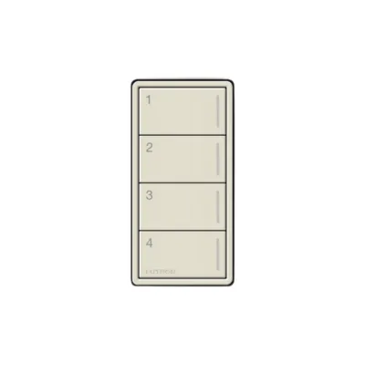 Botonera Sunnata de 4 botones para caja de pared, retroiluminada y grabable, RadioRA 3, color Taupe