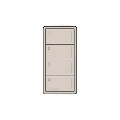 Botonera Sunnata de 4 botones para caja de pared, retroiluminada y grabable, RadioRA 3, color Taupe