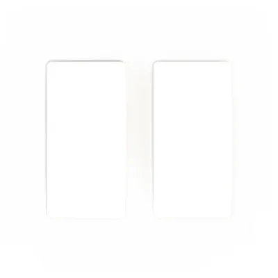 Placa de pared sin tornillos visibles de 2 espacios (2 gang), acabado satinado color Snow, para atenuadores y controles Lutron de apertura estilo designer