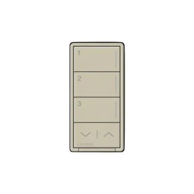 Botonera de pared Sunnata con 3 botones de escena y barra subir/bajar, retroiluminada, acabado Midnight, RadioRA 3