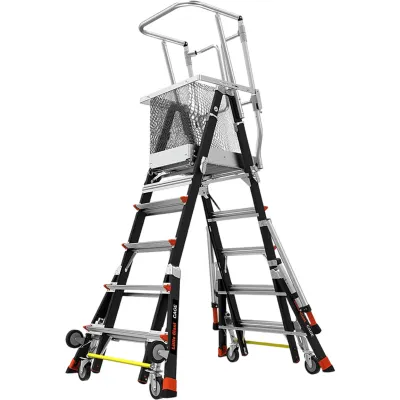 Escalera con Jaula de Seguridad de 5-9 ft (1.5-2.74 m)/ Tipo IAA / Capacidad 375 lbs (170 kg) / Control de Descenso.