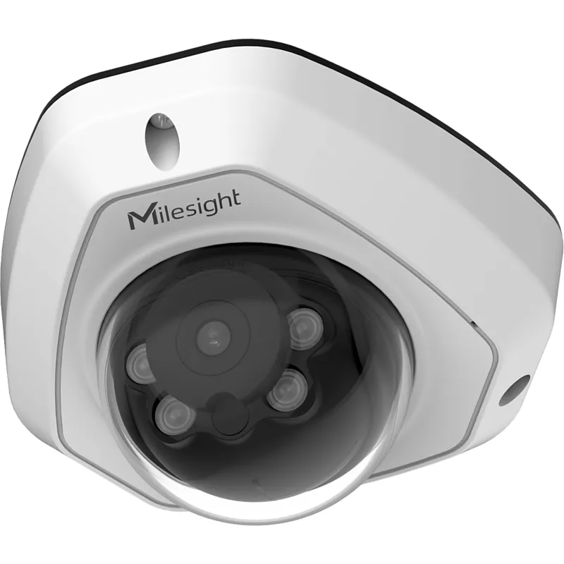 Cámara Mini Domo AI Antivandálica 4K / 8 Megapíxeles / Lente 4 mm / IR 30 m / Starlight 0.012 Lux / Super WDR 120 dB / H.265+ / Micrófono Integrado / SIP / IP67 / IK10 / NDAA