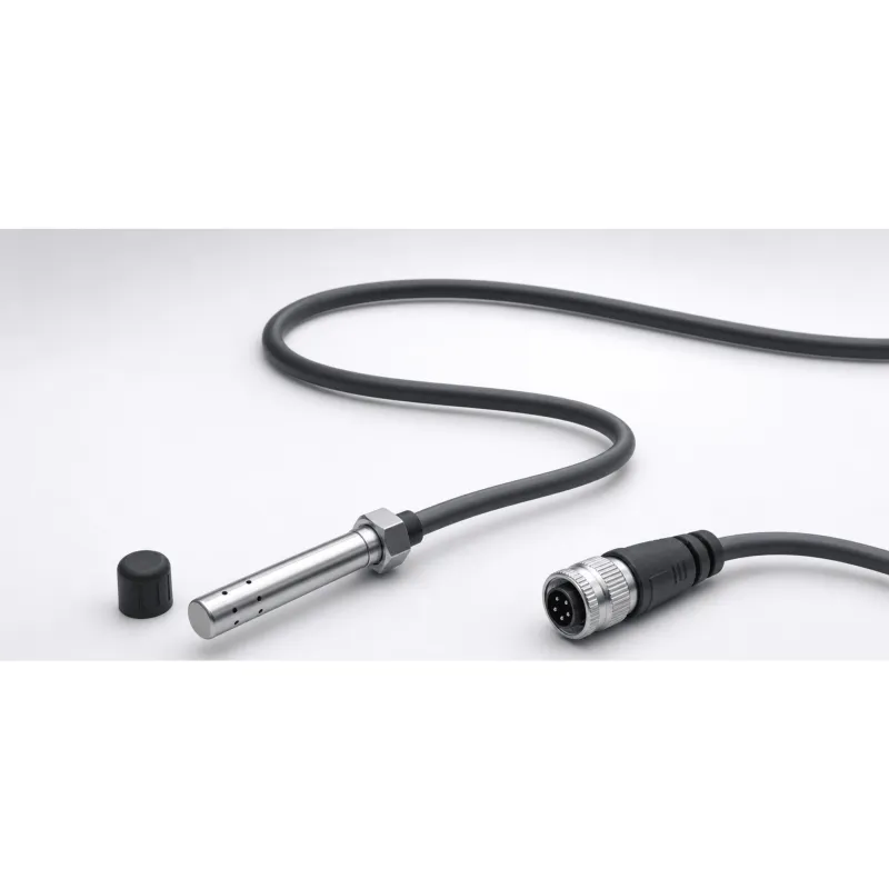 Sonda de Temperatura y Humedad / Chip Sensirion SHT41 / Exactitud ±0.2 °C y ±1.8 %RH / Rango -20 a 80 °C / Cápsula Acero Inoxidable 6x50 mm / Cable TPE 1.5 m (4.9 ft) / Conector Aviación 5P IP67 / Interfaz I2C