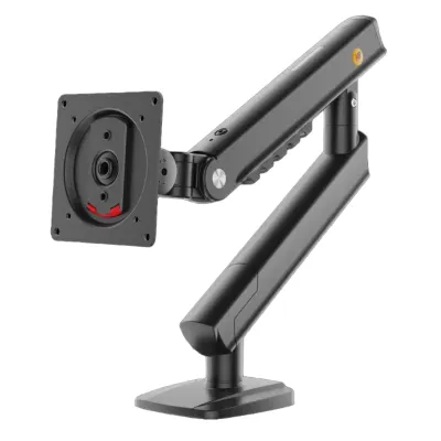 Brazo Ergonómico para Monitor / Soporte 17"-32" / Carga 2-7 kg / Ajuste de Tensión / Rotación ±90° / Instalación Abrazadera o Pasacables
