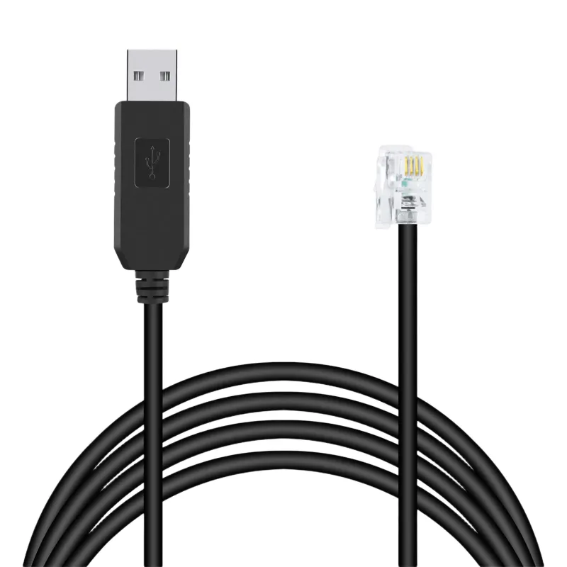 Cable Serial / RJ-9 a USB / 200 cm (6.6 ft) / Negro / Conectores USB A y RJ9