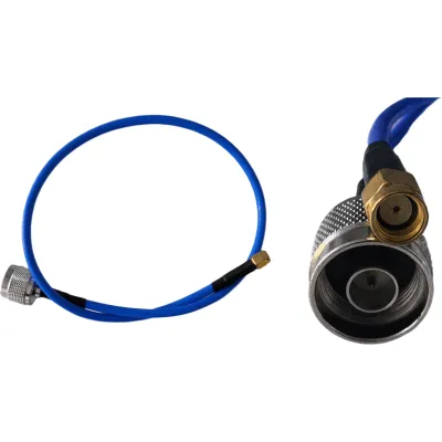 1 Cable Coaxial de Baja Pérdida / Jumper 50 cm / N - RPSMA / 50 Ohm / DC - 6 GHz / VSWR ≤1.25 / Baja Atenuación / Cubierta Azul / IEC 60169