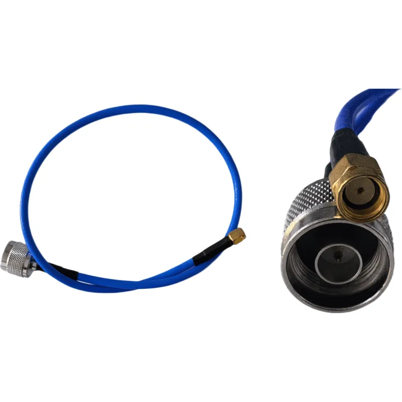 1 Cable Coaxial de Baja Pérdida / Jumper 50 cm / N - RPSMA / 50 Ohm / DC - 6 GHz / VSWR ≤1.25 / Baja Atenuación / Cubierta Azul / IEC 60169