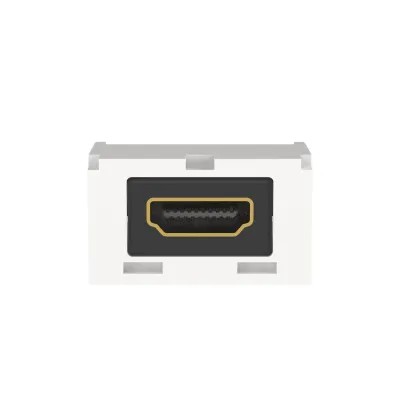Módulo Acoplador HDMI 2.0, Hembra a Hembra Tipo-A, Categoría 2, Uso en 2 Puertos Mini-Com, Color Blanco