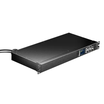 PDU ES2P Monitoreable (MI) para Distribución de Energía, Enchufe de Entrada NEMA 5-15P, Con 8 Salidas 5-20R, Horizontal 19in, 120 Vca, 15 Amp, 1UR