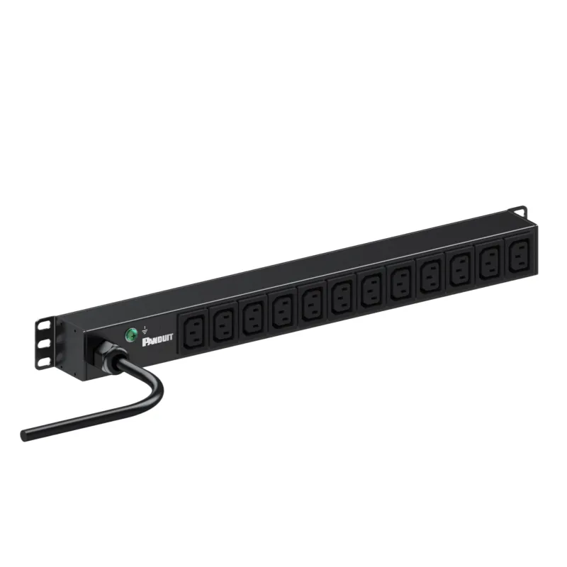PDU ES2P Básico para Distribución de Energía, Enchufe de Entrada NEMA L6-20P, Con 12 Contactos C13, Instalación Horizontal de 19in, 1UR, 20 Amp, 220 Vca