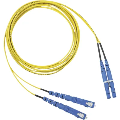 Jumper de Fibra Optica Monomodo 9/125 OS2, LC-SC Duplex, OFNR (Riser), Color Amarillo, 20 Metros