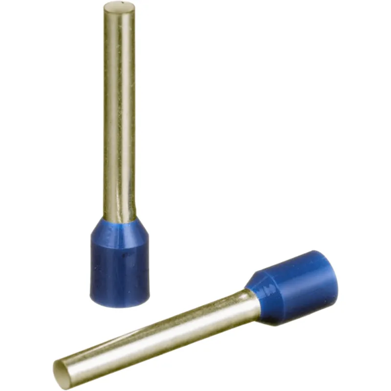 Ferrúl de cobre DIN Azul para Cable 14 AWG. Paquete de 500 Piezas