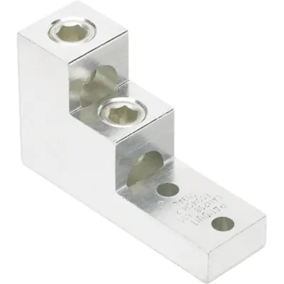 Zapata Mecánica de Aluminio Doble Barril 2 Orificios 600 kcmil Perno 3/8", Pieza