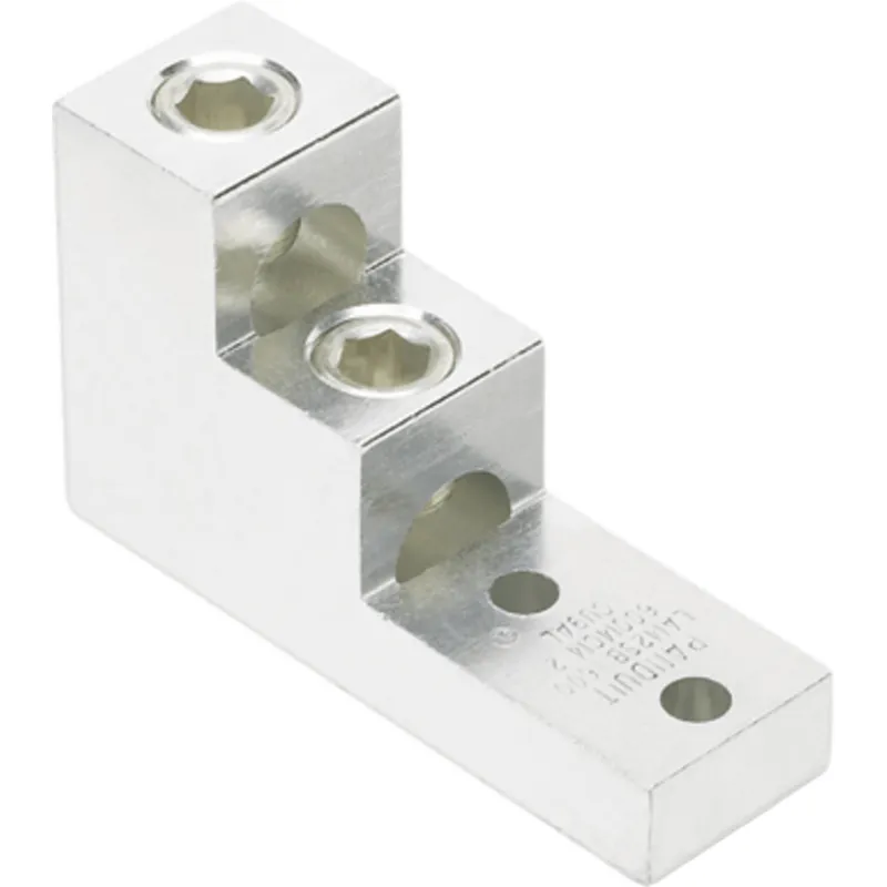 Zapata Mecánica de Aluminio Doble Barril 2 Orificios 600 kcmil Perno 3/8", Pieza