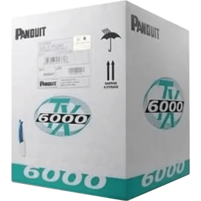 Bobina de Cable UTP 305 Metros (1000 Pies) de Cobre, TX6000™ PanNet, Reelex, Gris, Categoría 6 Mejorado (23 AWG), LSZH (Bajo Humo, Cero Halógenos), de 4 Pares