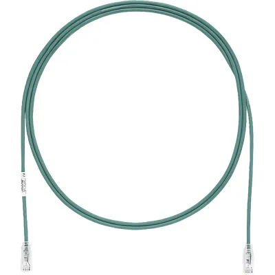 Cable de Parcheo TX6, UTP Cat6, Diámetro Reducido (28AWG), Color Verde, 15 ft.