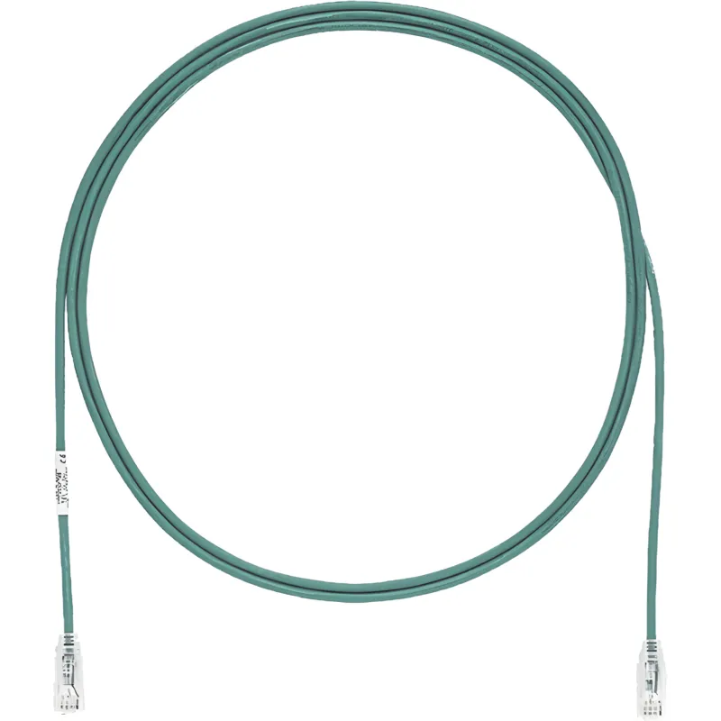 Cable de Parcheo TX6, UTP Cat6, Diámetro Reducido (28AWG), Color Verde, 15 ft.