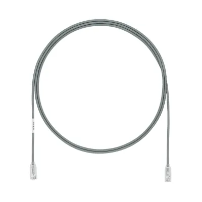 Cable de Parcheo TX6, UTP Cat6, Diámetro Reducido (28AWG), Color Gris, 4.57 Metros (15 Pies)